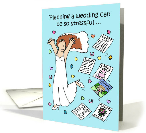 Covid 19 Wedding Planning Stress Cartoon Bride Running in... (1617220)