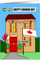 Coronavirus Self-isolation Happy Canada Day Cartoon House card
