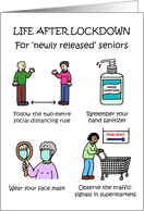 Covid 19 Life After Lockdown for Seniors Advice Cartoon Humor card