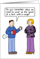 Coronavirus Farting and Coughing Cartoon Couple Humor card