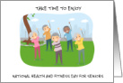 National Health and Fitness Day for Seniors May Cartoon Group card