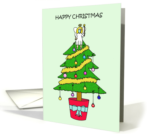 Coronavirus Happy Christmas Angel Wearing a Face Mask Humor card