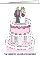 Coronavirus Change of Wedding Plans Cartoon Couple on a Cake card