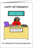 Happy Retirement to School Receptionist African American Lady card