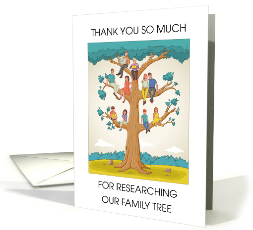 Thank You For Genalogy Ancestry Family Tree Research card (1625372)