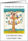 Thank You For Genalogy Ancestry Family Tree Research card