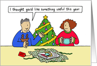 Covid 19 Christmas Cartoon Humor the Unwelcome Gift of a Face Mask card