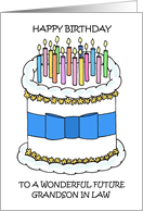 Happy Birthday to Future Grandson in Law Cartoon Cake and Candles card