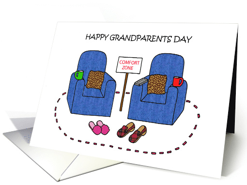 Happy Grandparents Day Covid 19 Self-isolating Cartoon Couple card