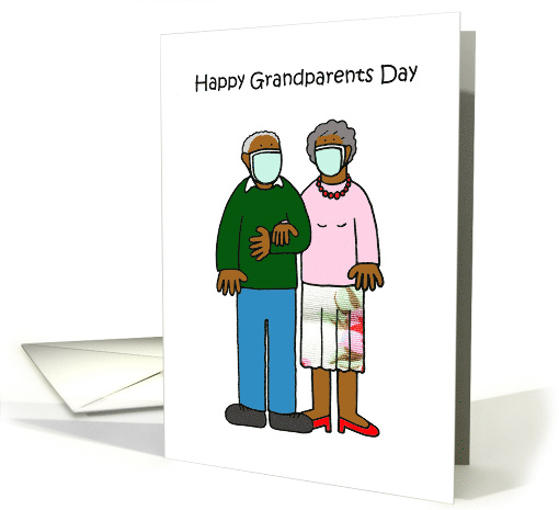 Happy Grandparents Day Cartoon African American Couple in... (1630448)