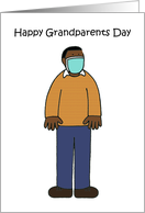 Happy Grandparents Day African American Granddad in a Face Mask card