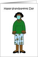 Happy Grandparents Day African American Grandma in a Facemask card