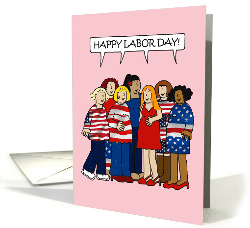 Labour Day Humor Cartoon Pregnant Ladies in a Group card (1631714)