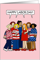 Labour Day Humor Cartoon Pregnant Ladies in a Group card