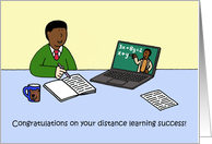 Covid 19 Distance Learning Congratulations African American Male card