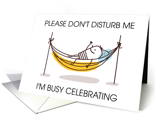 National Hammock Day July 22nd Cartoon Person Relaxing card (1633202)
