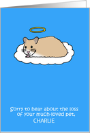 Sympathy on Loss of Pet Hamster to Personalise With Any Name card