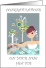 Congratulations on New Hot Tub Stylish Illustration of a Lady Relaxing card