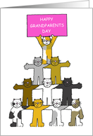 Happy Grandparents Day from the Cats Cartoon Kittens with a Banner card
