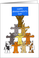 Happy Grandparents Day from the Dogs Cartoon Dogs with a Banner card