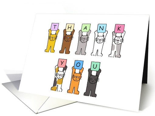 National Thank You Day September 15th Cartoon Cats card (1637144)