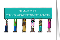 Covid 19 Thank you to Employees Cartoon Group of People with a Banner card