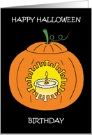 Covid 19 Halloween Birthday Carved Virus Pumpkin Cartoon Humor card