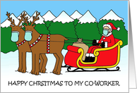 Covid 19 Happy Christmas to My Co-worker Cartoon Humor card