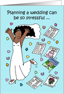 Covid 19 Wedding Planning Stress African American Bride Cartoon card