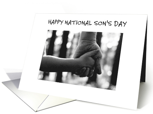 Happy National Son's Day Parent and Son Stylish Hands Photograph card