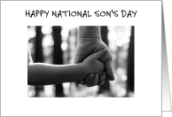 Happy National Son’s Day Parent and Son Stylish Hands Photograph card