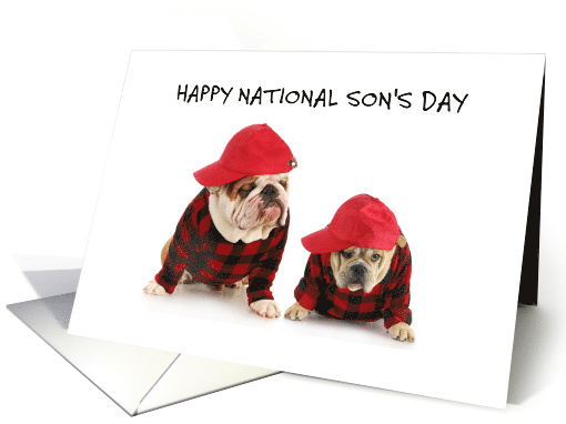 Happy National Son's Day Father and Son British Bulldogs card