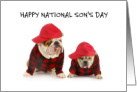 Happy National Son’s Day Father and Son British Bulldogs card