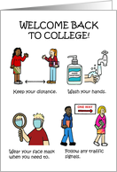 Covid 19 Welcome Back to College Safety Cartoons for Students card