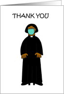 Covid 19 Thank You African American Female Pastor Cartoon card