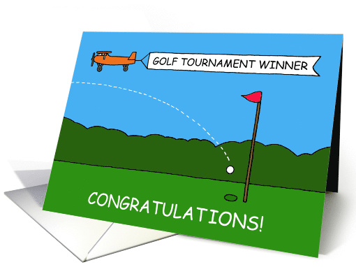 Golf Tournament Winner Congratulations Cartoon Humor card (1642714)
