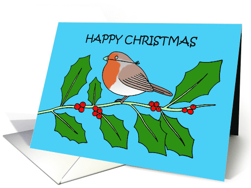 Covd 19 Happy Christmas Robin Wearing a Facemask card (1642736)