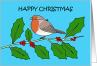 Covd 19 Happy Christmas Robin Wearing a Facemask card