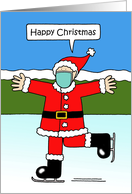 Happy Christmas Cartoon Father Christmas Skating card