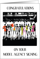 Congratulations Model Agency Signing Catwalk Illustration card