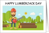 Lumberjack Day September 26th Cartoon Lumberjack card