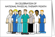 National Physical Therapy Month October Cartoon Physical Therapists card