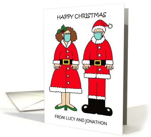 Covid 19 Happy Christmas from Both of Us to Personalize card (1650152)