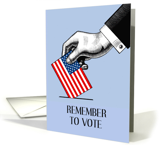 Remember to Vote American Ballot Box and Flag card (1652534)