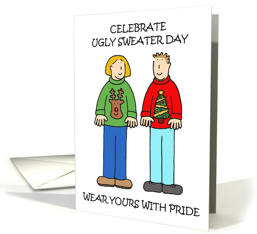 Ugly Sweater Day December 16th Cartoon Couple in... (1652876)