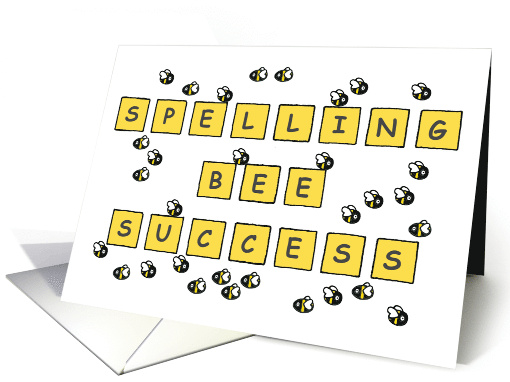 Spelling Bee Success Cute Cartoon Bees Congratulations Winner card