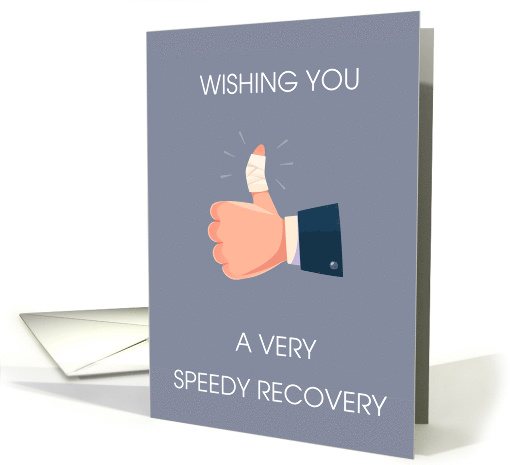 Broken Thumb Speedy Recovery Bandaged Thumb Cartoon card (1655346)