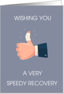 Broken Thumb Speedy Recovery Bandaged Thumb Cartoon card