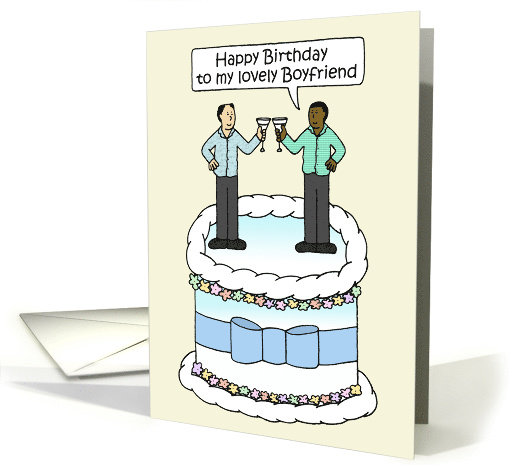 Happy Birthday to Gay Boyfriend Interracial Male Couple card (1659330)