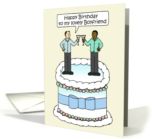 Happy Birthday to Gay Boyfriend Interracial Male Couple card (1659336)